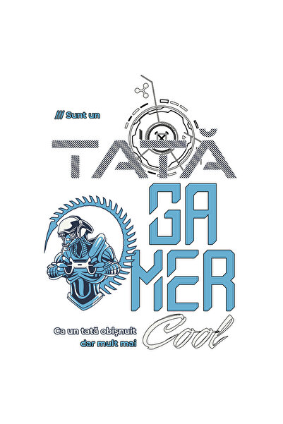 StoryGift Romania Sticker Autocolant 70CM Adeziv Tata gamer cel mai cool familie joc video cu Margini Albe, PVC