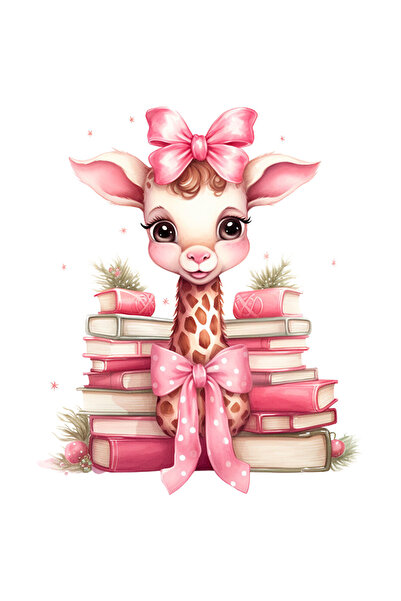 StoryGift Romania Sticker Adeziv 90CM cu o girafa vesela, ilustratie, teancur...