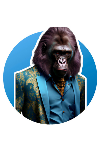 StoryGift Romania Sticker Eticheta 50CM Cu Maimuta, Gorila, Costum, Fantasy, ...