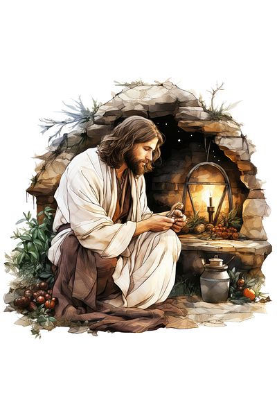 StoryGift Romania Sticker Adeziv 90CM cu reprezentarea Lui Iisus Hristos, ilustratie, binefacere, bunatate, luma