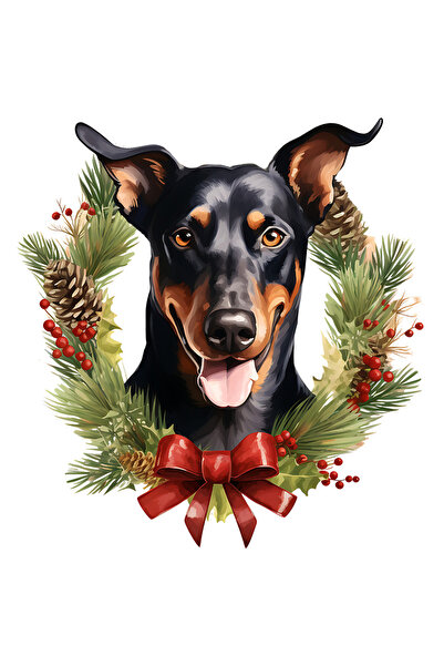 StoryGift Romania Sticker Autocolant 70CM cu un catel vesel, ilustratie, limba scoasa, coroana, conuri de brad,