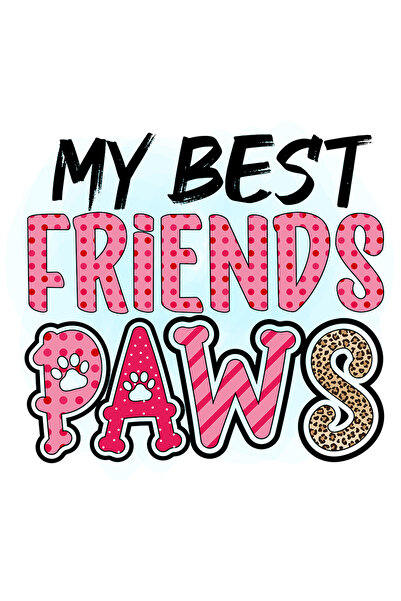 StoryGift Romania Sticker Eticheta 40CM cu mesajul "My best Friends Paws", ca...