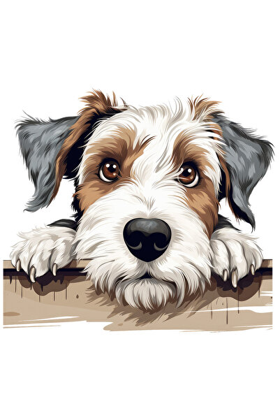 StoryGift Romania Sticker Eticheta 50CM cu un catel sfios, ilustratie, timidi...