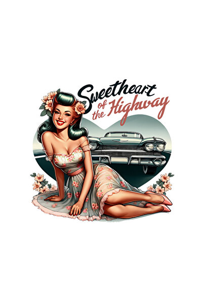 StoryGift Romania Sticker Eticheta 40CM cu mesajul "Sweetheart of the highway...