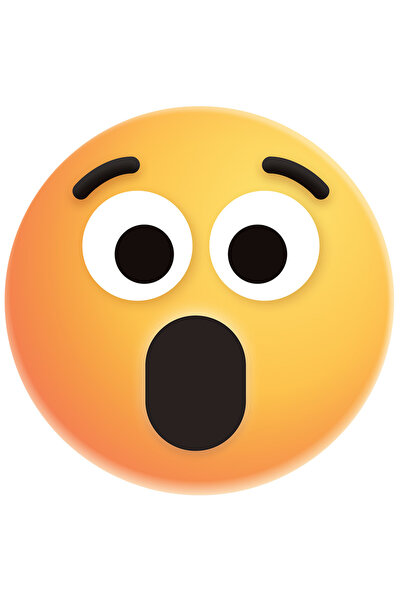 StoryGift Romania Sticker Autocolant 70CM Cu Emoticon, Emoji, Socat, Surprins, cu Margini Albe, PVC Vinyl 70 cm