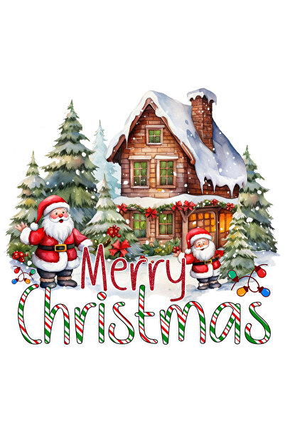 StoryGift Romania Sticker Eticheta 40CM cu mesajul "Merry Christmas", Craciun fericit, ilustratie, iarna, mosi,