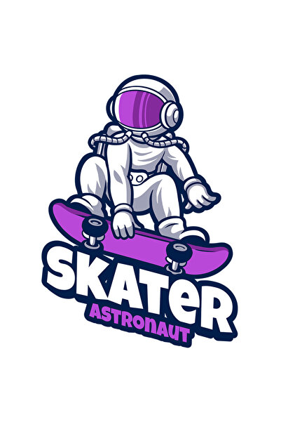 StoryGift Romania Sticker Eticheta 40CM Cu Mesaj Skater Astronaut, Costum, Sp...