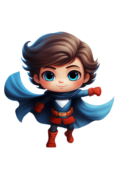 StoryGift Romania Sticker Adeziv 90CM cu un supererou vesel, ilustratie, cost...