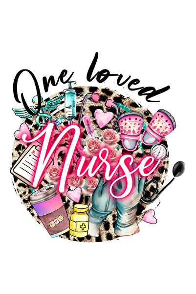 StoryGift Romania Sticker Eticheta 50CM cu mesajul "One loved nurse", profesi...