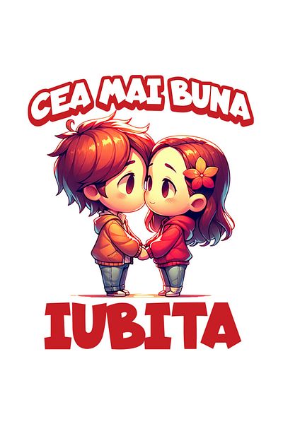 StoryGift Romania Sticker Eticheta 50CM cu Cuplu Copii Dragoste Text Cea mai Buna Iubita valentine's Day cu Marg