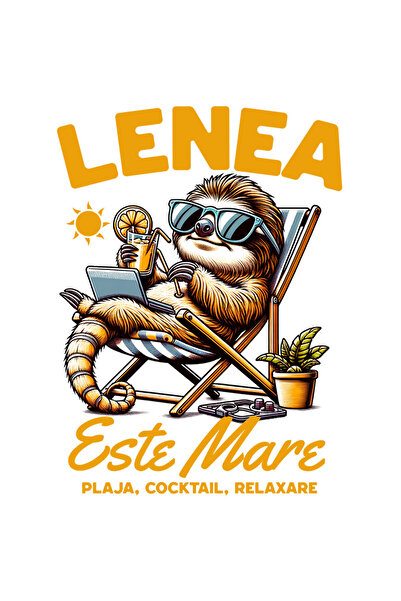 StoryGift Romania Sticker Autocolant 70CM cu Animal Lenes Relaxare la plaja P...