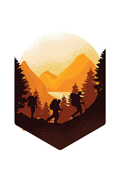 StoryGift Romania Sticker Eticheta 40CM Cu Priveliste Montana, Trei Drumeti, ...