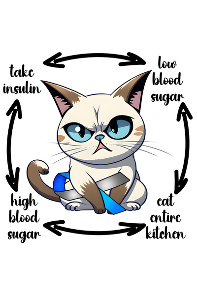 StoryGift Romania Sticker Autocolant 70CM cu pisica bolnava cu mesajul "low b...