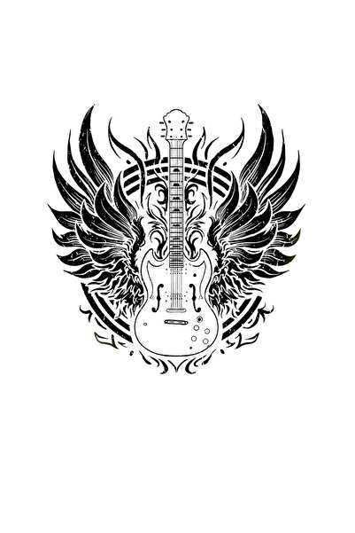 StoryGift Romania Sticker Eticheta 50CM Cu Chitara Electrica, Aripi De Inger,...