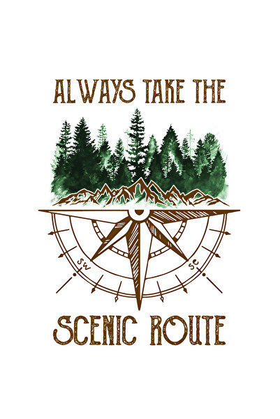 StoryGift Romania Sticker Autocolant 70CM cu mesajul "Always take the scenic ...