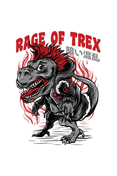 StoryGift Romania Sticker Eticheta 40CM Cu Dinozaut T-rex Cu Creasta Rosie Si...