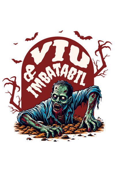 StoryGift Romania Sticker Eticheta 40CM cu Zombie Iesind Din Mormant Text Viu...