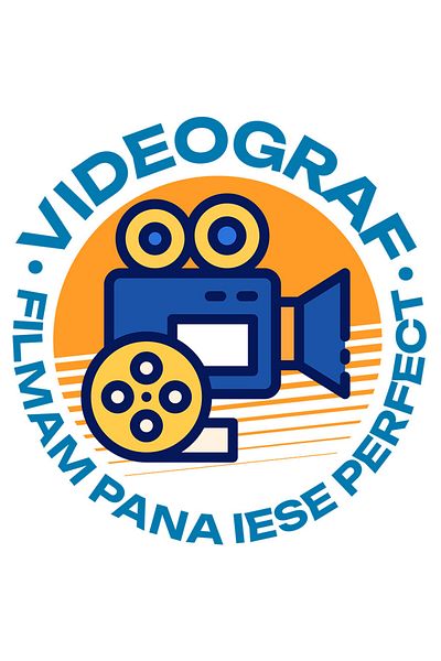 StoryGift Romania Sticker Autocolant 70CM cu Camera Video Roal Film Meserie Videograf Text Filmam Pana Iese Perf