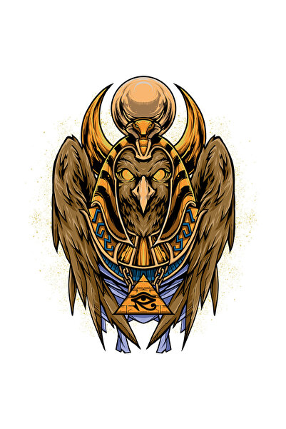 StoryGift Romania Sticker Adeziv 90CM Cu Horus, Egipt, Zeu, Mitologie, Aripi,...