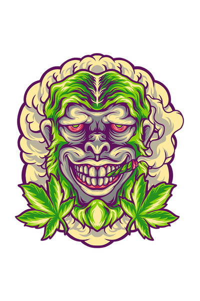 StoryGift Romania Sticker Autocolant 70CM Cu Gorila, Fum, Plante, Hippie, Ilu...