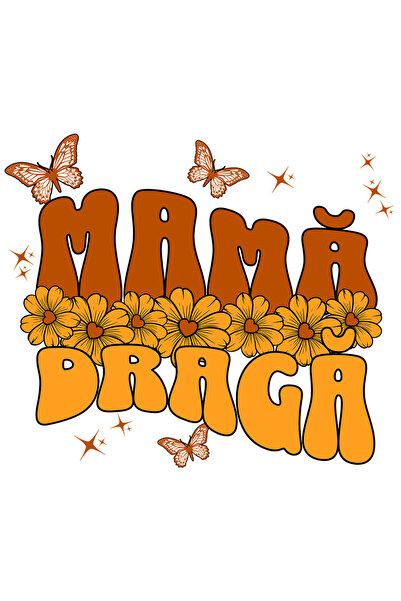 StoryGift Romania Sticker Autocolant 70CM Adeziv Mama draga, flori galbene si...