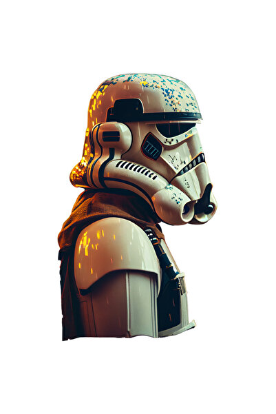 StoryGift Romania Sticker Adeziv 90CM Cu StormTrooper, Soldat, Confetti, Star Wars, cu Margini Albe, PVC Vinyl 90 cm