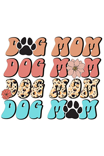 StoryGift Romania Sticker Eticheta 50CM cu mesajul "Dog Mom", ilustratie, cai...