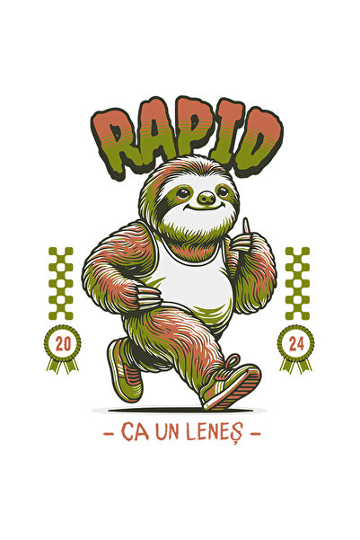 StoryGift Romania Sticker Eticheta 50CM Adeziv Animal Lenes La Maraton Text H...