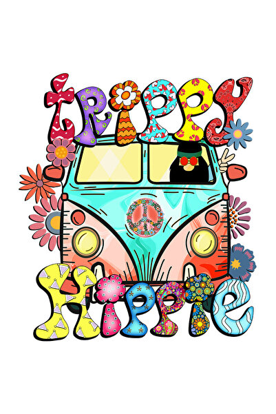 StoryGift Romania Sticker Cu Mesajul "trippy Hippie", Stilul Hippie, Cultura,...