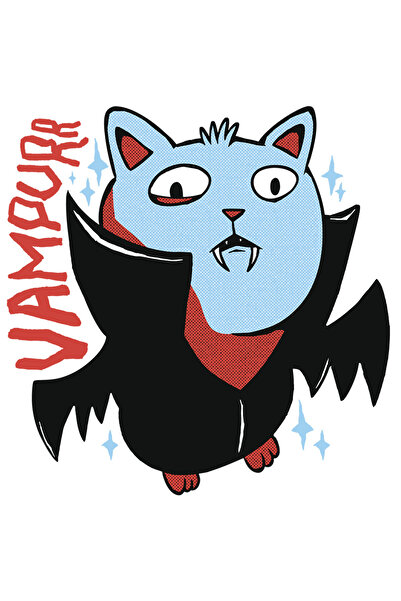 StoryGift Romania Sticker Autocolant 70CM Cu Mesaj Vampurr, Pisica, Vampir, S...