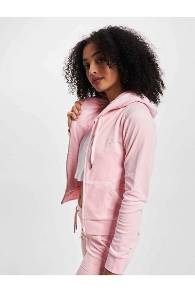 Juicy Couture Damen Zip Through Hoodie With Zip Pull & Jc