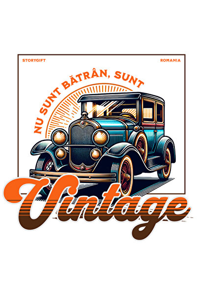 StoryGift Romania Sticker Adeziv 90CM Adeziv nu sunt batran sunt vintige masina clasica cu Margini Albe, PVC Vi