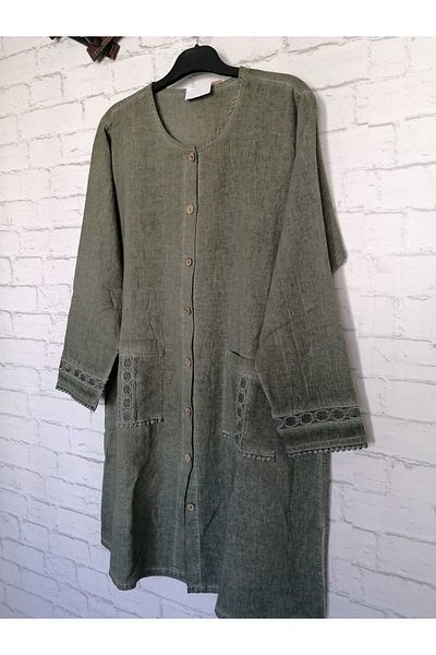 anne moda ankara αυθεντικό, 100% καθαρό βαμβάκι, αλεσμένο, χωρίς λύκρα, μακρύ μανίκι, 2 τσέπες, τουνίκ με δαντέλα