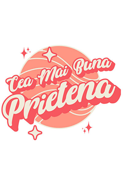 StoryGift Romania Sticker Cu Minge De Baschet Stele Stralucitoare Text Cea Mai Buna Prietena Fete, Dragoste