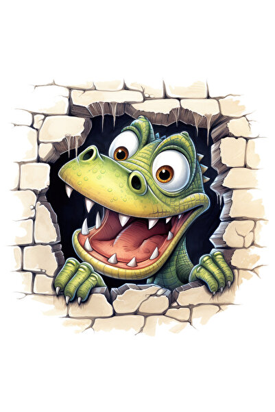StoryGift Romania Sticker Eticheta 40CM cu un dinozaur curios care scoate cap...