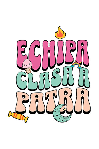 StoryGift Romania Sticker Autocolant 70CM Adeziv Echipa Clasa a Patra scoala profesor educatie cu Margini Albe,