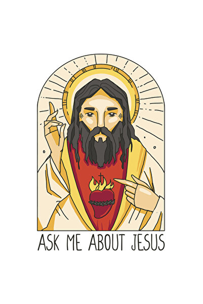 StoryGift Romania Sticker Adeziv 90CM Cu Mesaj In Engleza Ask Me About Jesus,...