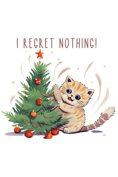 StoryGift Romania Sticker Autocolant 70CM cu pisoi care distruge bradul de Cr...