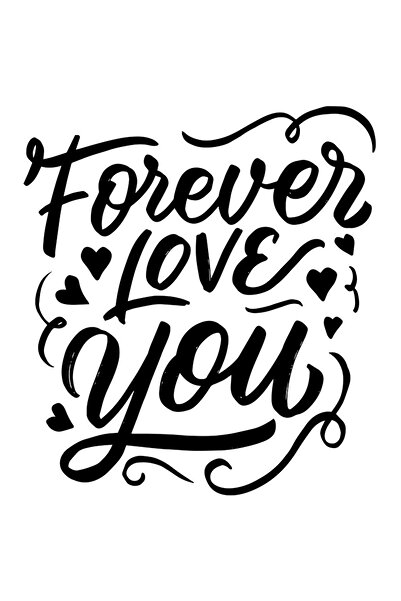 StoryGift Romania Sticker Eticheta 40CM Cu Mesaj Romantic Forever Love You, Text In Engleza, Dragobete, Ziua Ind