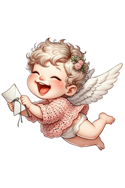 StoryGift Romania Sticker Adeziv 90CM cu un bebelus cu aripi de ingeras, ilus...