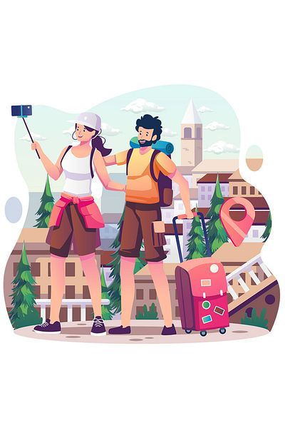 StoryGift Romania Sticker Cu Turism, Vacanta, Troller, Ghiozdan, Cu Margini Albe, Pvc Vinyl 70 Cm