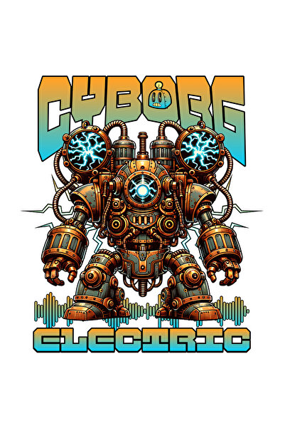 StoryGift Romania Sticker Eticheta 50CM Adeziv Robot copii desene animate Cyborg electric cu Margini Albe, PVC V