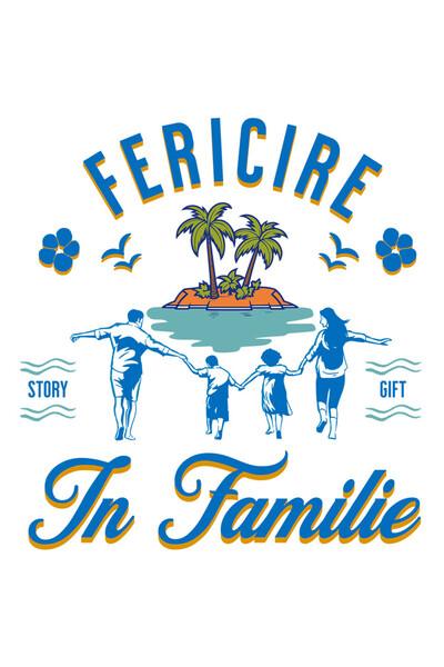 StoryGift Romania Sticker Autocolant 70CM cu Portret Familie Insula tropicala...