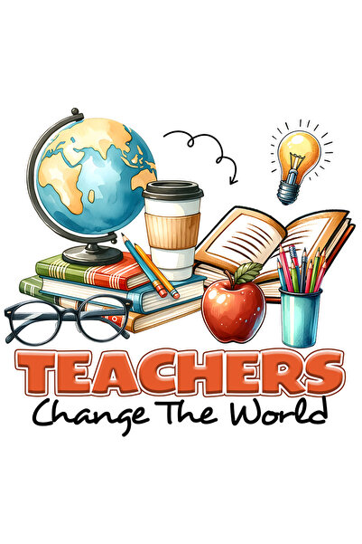 StoryGift Romania Sticker Autocolant 70CM cu mesajul "Teachers change the wor...