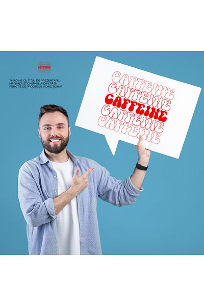 StoryGift Romania Sticker Adeziv 90CM Exterior pentru cei care au nevoie de cafeina in fiecare zi , Vinyl Rosu, 90 cm