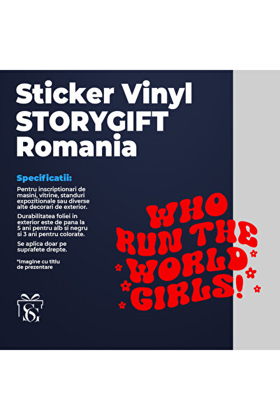 StoryGift Romania Adhesive Sticker 90CM Exterior with poppies for girls who think they rule the world, V