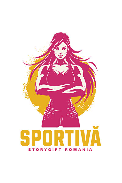 StoryGift Romania Sticker Autocolant 70CM Adeziv Fata puternica sportiva gym ...