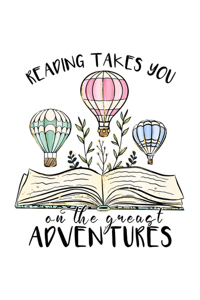 StoryGift Romania Sticker Adeziv 90CM cu o carte deschisa cu mesajul "Reading...