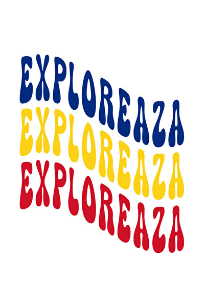 StoryGift Romania Sticker Eticheta 40CM Cuvantul Exploreaza, in Culorile Stea...