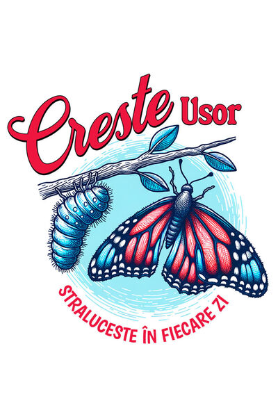 StoryGift Romania Sticker Autocolant 70CM cu Inspirational Fluture Colorat Pe...